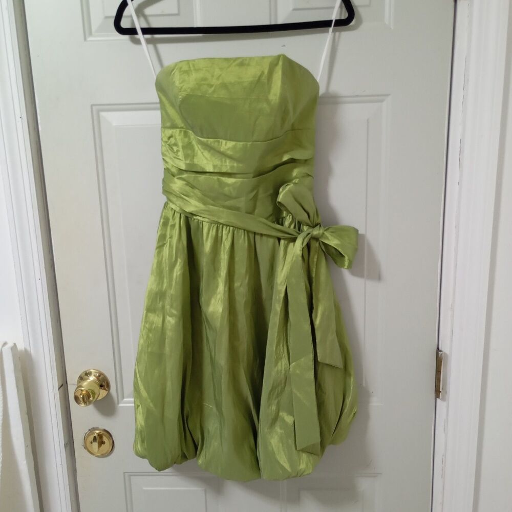Neblon Olive Green Strapless Midi Dress Large Women's